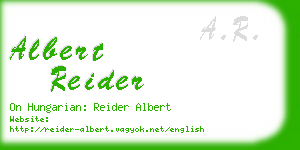 albert reider business card